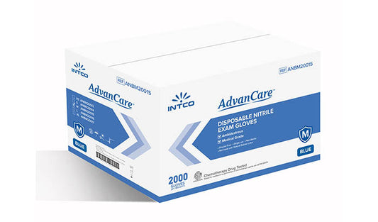 AdvanCare Nitrile Exam Gloves, Large, Blue, Case of 2000