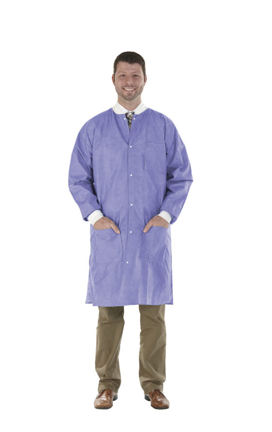 Medicom Safewear High Performance Lab Coat, Plum Purple, 12/bag