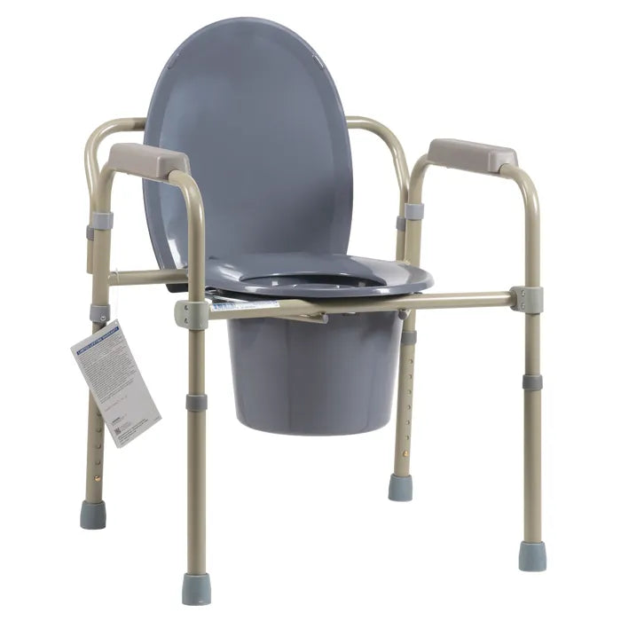 Dynarex Elongated Folding Bedside Commode