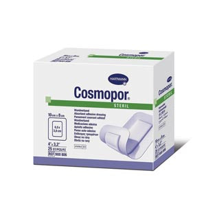 COSMOPOR STERILE LF ADHESIVE WOUND DRESSING 4" X 3.2", STERILE, 25/BX