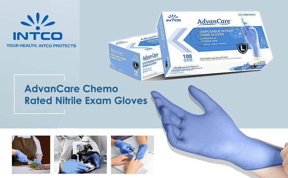 Copy of Copy of AdvanCare Nitrile Exam Gloves, Large, Blue, Case of 1000