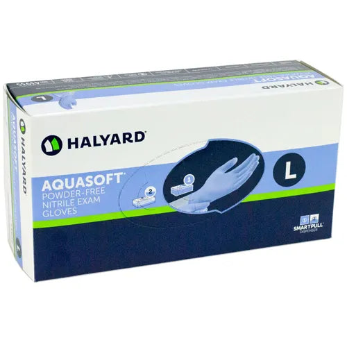HALYARD AQUASOFT Nitrile Gloves, X-Small, Blue, 3000/Case