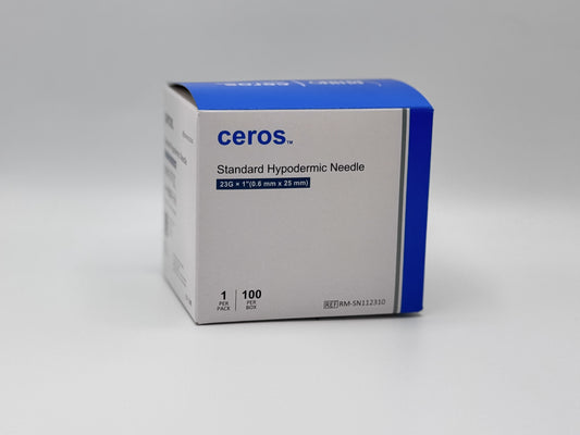 Ceros 23 Gauge 1 inch length Standard Hypodermic Needle, 23G x 1"