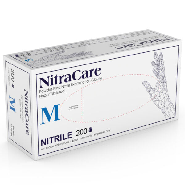 MEDGLUV NITRACARE 200 Nitrile Exam Gloves, Large, Box of 200