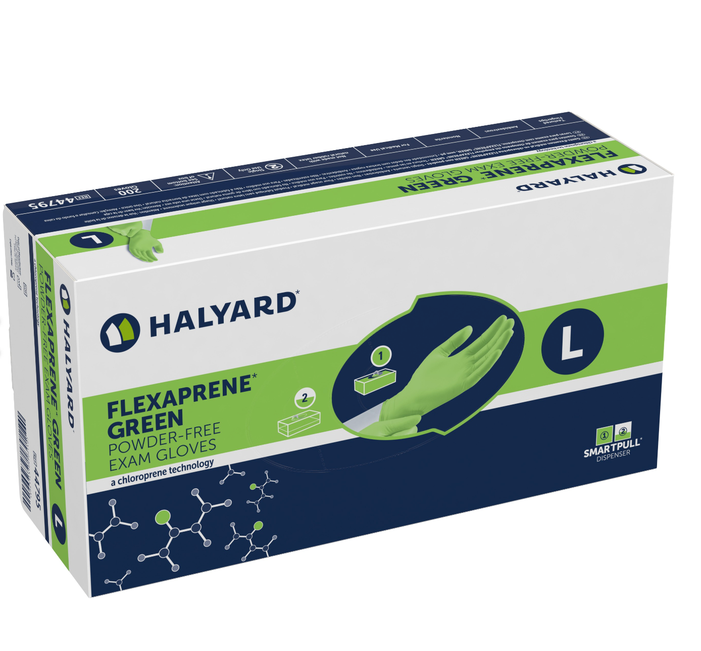 FLEXAPRENE Green Gloves, X-Small, Case of 2000