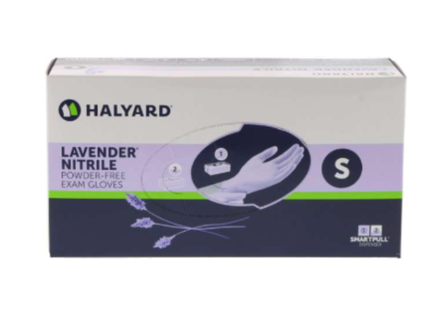 LAVENDER Nitrile Gloves, Small, Box of 250