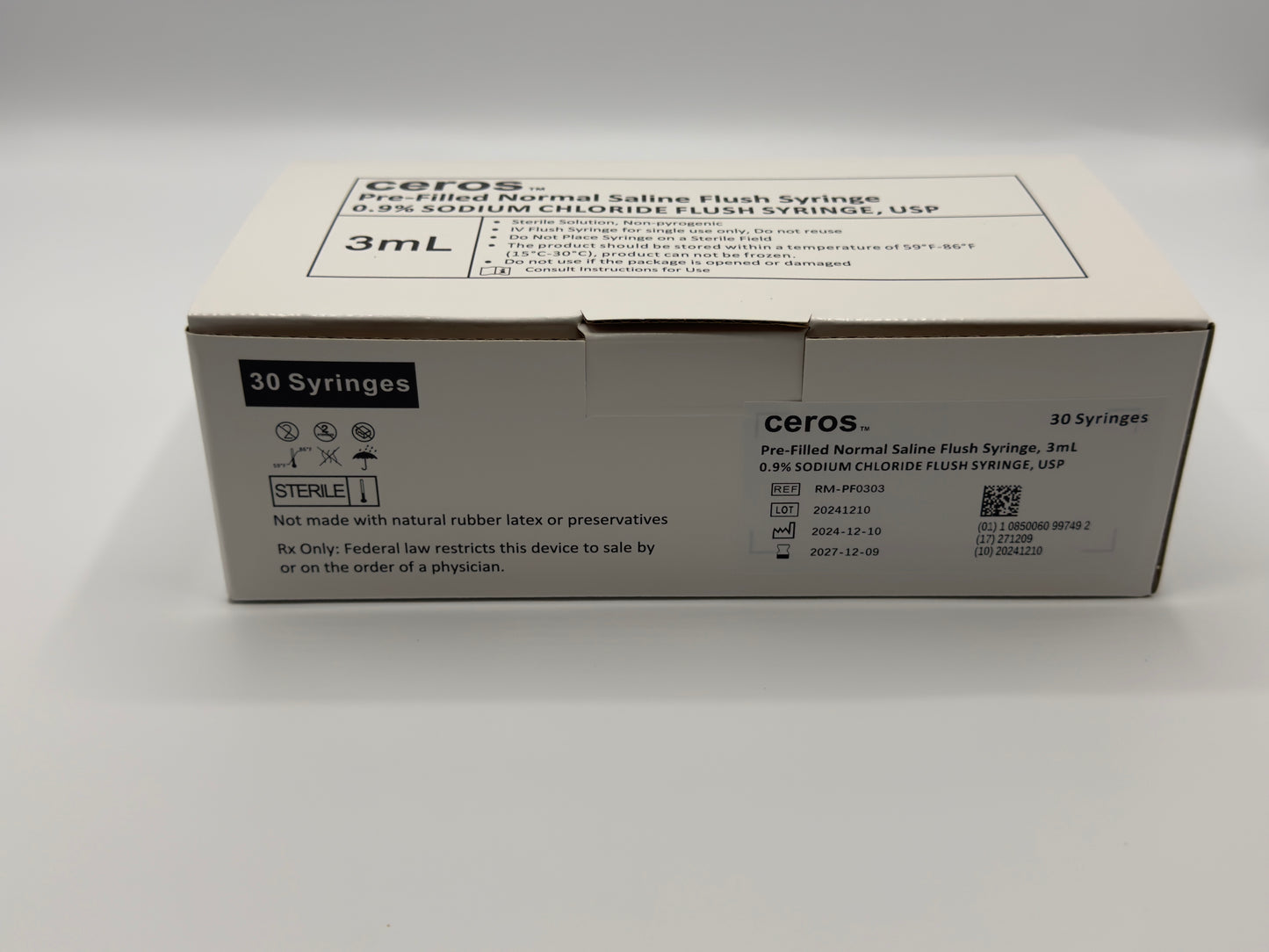 Ceros 3 mL 0.9% Sodium Chloride USP Prefilled Flush Syringe