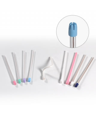 Crosstex Saliva Ejectors, Premium, Blue Tip, Clear Body