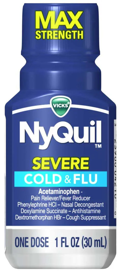 P&G  Vicks NyQuil Liquid, Multi-Symptom Respiratory, 24/pk
