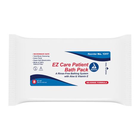 Dynarex EZ Care Patient Bath Packs, 8" x 8", 24/8/Cs