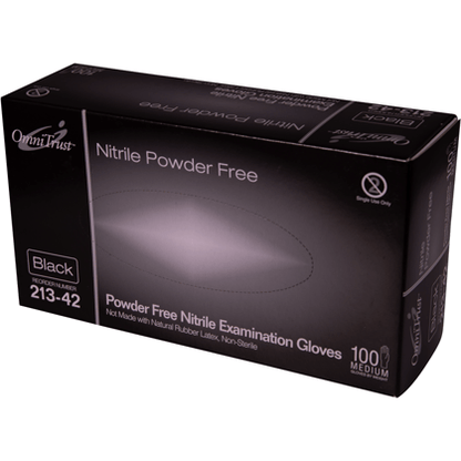 OmniTrust 213 Series Black Nitrile Powder Free Examination Glove, Case of 1000