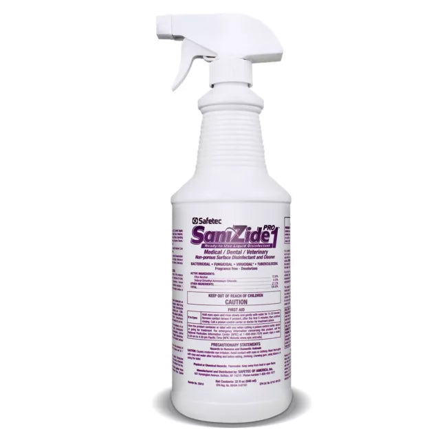 SAFETEC SaniZide Pro 1® Surface Disinfectant Spray 32 oz Bottle with Sprayer 6/cs