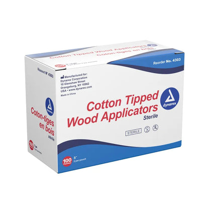Dynarex 3" Cotton Tipped Wood Applicators