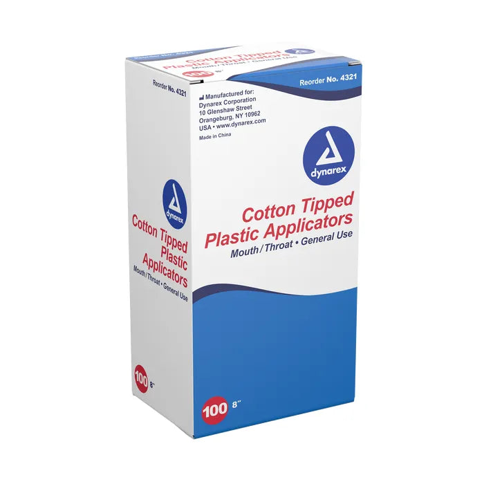 Dynarex Cotton Tipped Plastic Applicator-Large Tip, 8"
