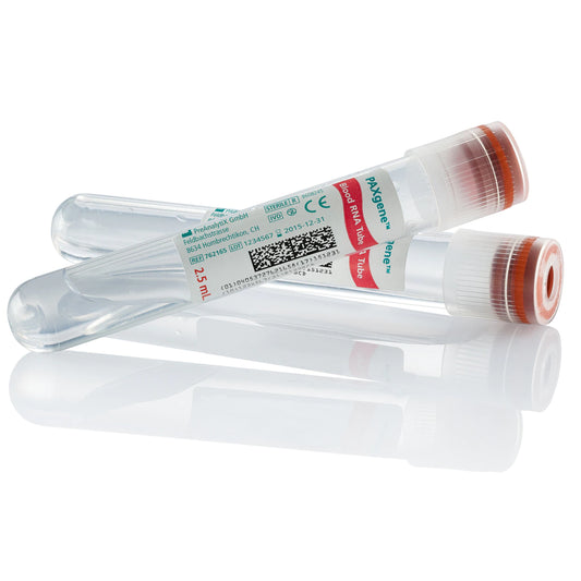BD 762165 VACUTAINER PLUS PAXGENE BLOOD RNA Hemogard Closure, 16 x 100mm, 2.5mL, Clear, Paper Label, PAXgene Blood RNA Preservative Solution, 100/cs