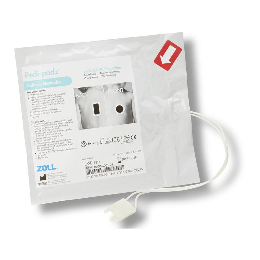 ZOLL AED ACCESSORIES Pedi Padz Solid Gel Multi Function Electrodes, 24 Month Shelf Life, 6 pr/cs