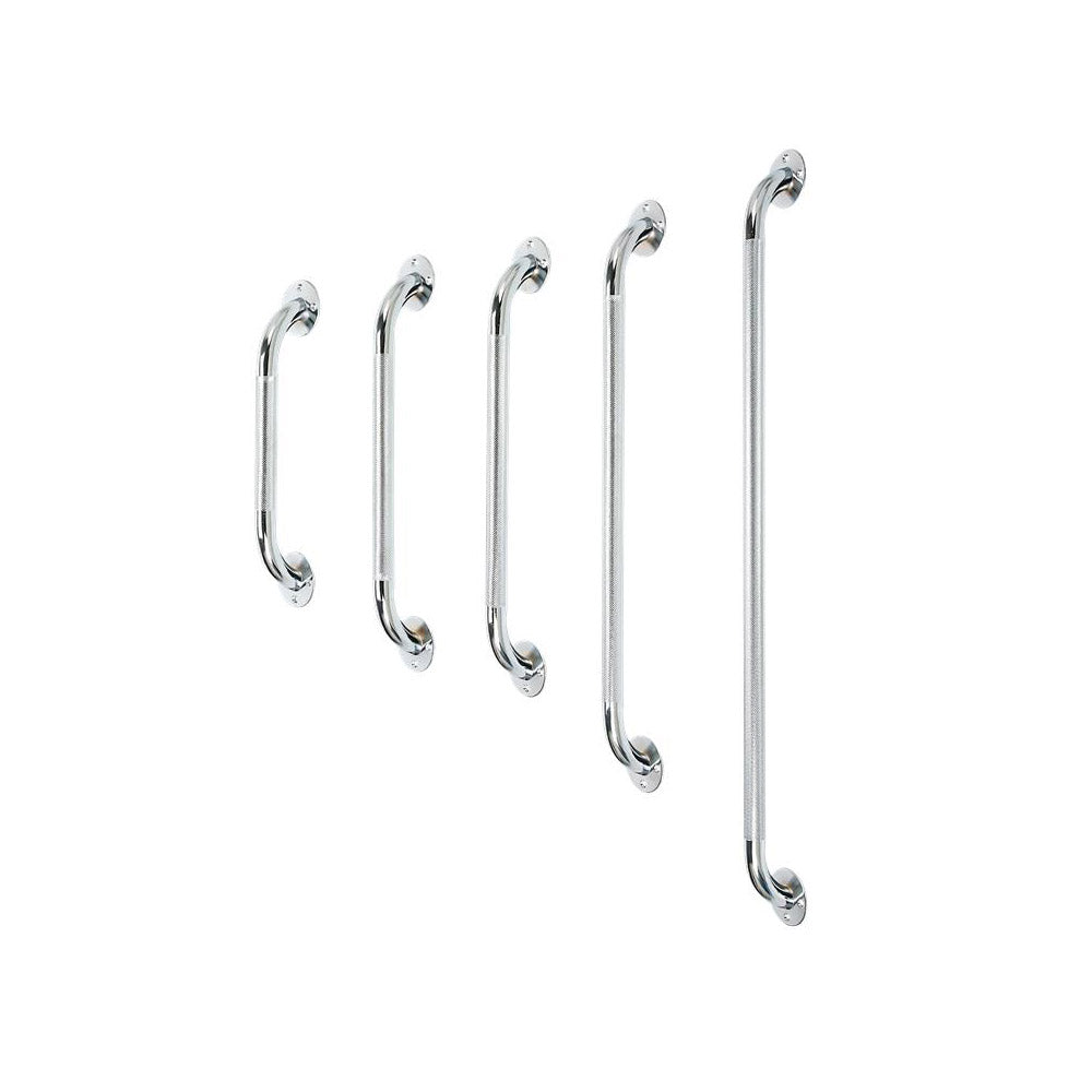 Rhythm Healthcare Chrome Plated Steel Grab Bar with Knurled Grip, Various Lengths