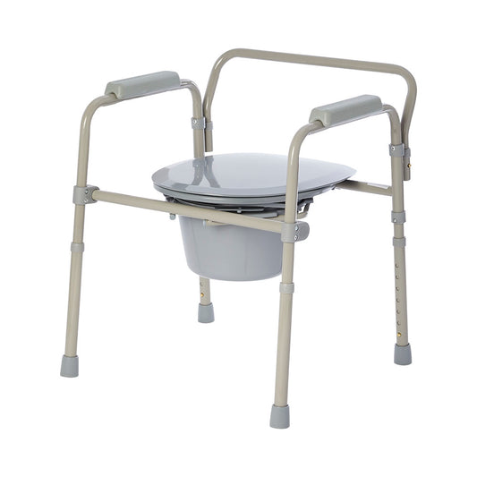 Rhythm Healthcare Elongated Folding Bedside Commode