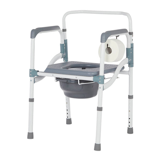 Rhythm Healthcare Folding Powder Coated Aluminum Commode 3 in 1