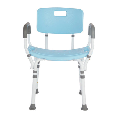 Rhythm Healthcare Premium Shower Chair with Back and Padded Arms, Various Colors