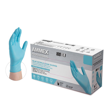 AMMEX Professional Light Blue Nitrile, Small, Box of 100