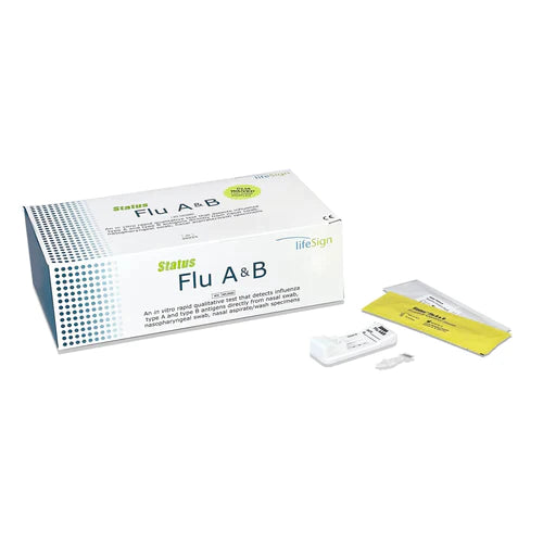 LIFESIGN Status Flu A & B Rapid Test Cassette Kit, Box of 25