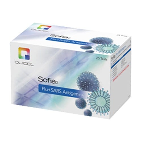 QUIDEL SOFIA 2 Flu A/B + SARS CoV-2 Antigen Nasal Swab, 25 tests/kit