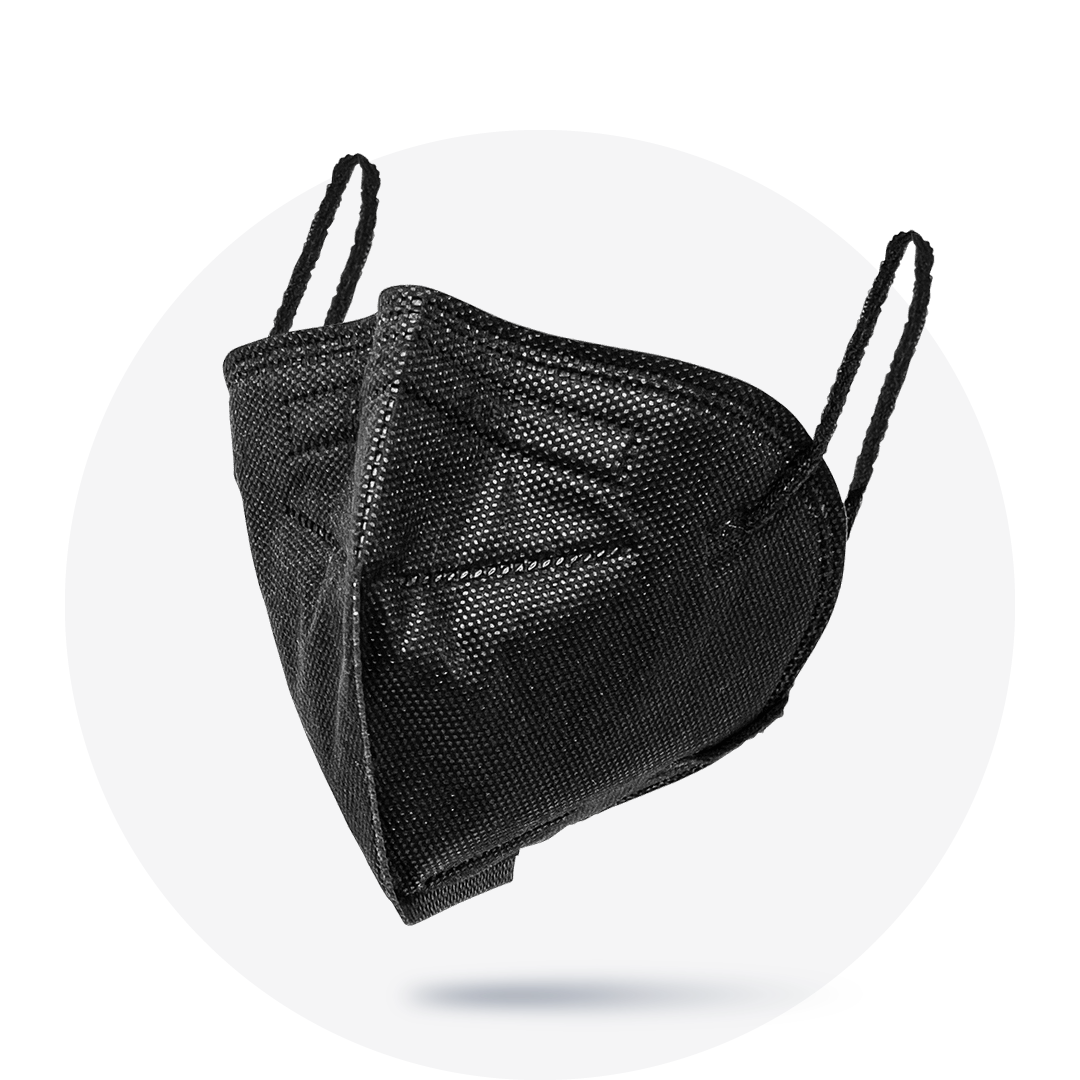 DemeTECH Adult D95 EARLOOP Particulate Respirator, Fold Style, Black, 20 pack