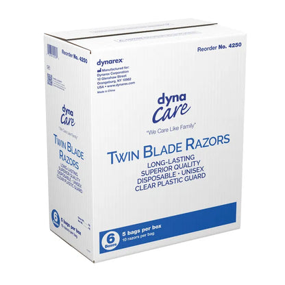 Dynarex Twin Blade Razors, Case/300