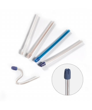 CROSSTEX ADVANTAGE SALIVA EJECTORS, Blue Tip Transparent Blue Body