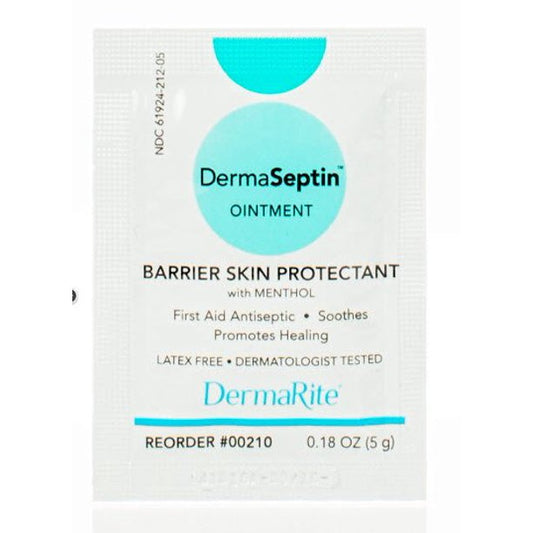 DERMARITE DERMASEPTIN Skin Protectant with Calamine, Zinc Oxide and Cooling Menthol, 5g Packet, 144/bx