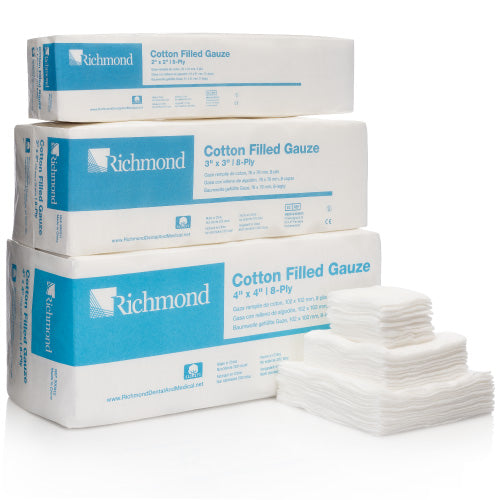 Richmond Dental Cotton-Filled Exodontia Sponges, Sterile and Non Sterile, Various Sizes, Various Quantities