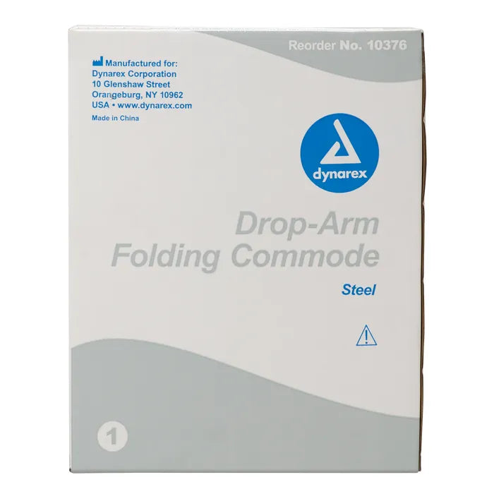 Dynarex Drop-Arm Folding Commode