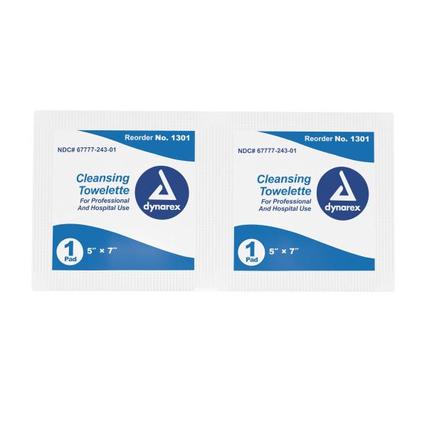 Dynarex Cleansing Towelettes, 5" x 7", 1000/Case