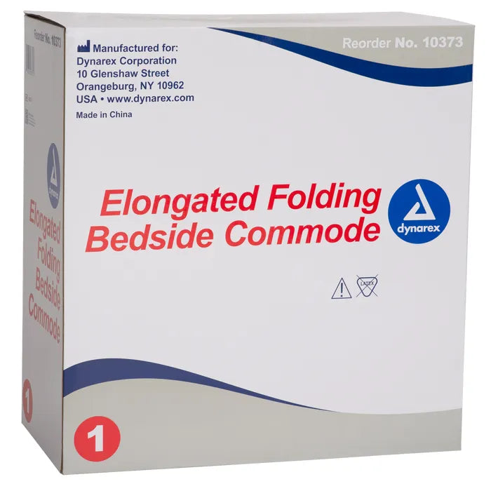 Dynarex Elongated Folding Bedside Commode