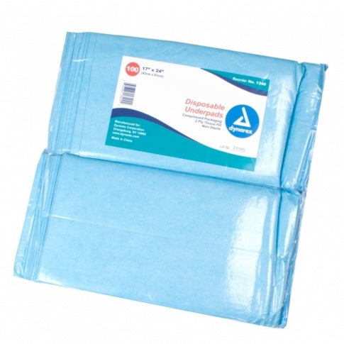 Dynarex Disposable Underpads, 30 x 30 (105 g) with polymer, 2/50/Cs