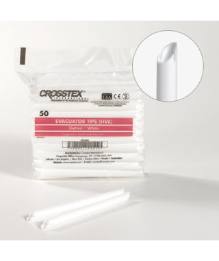 CROSSTEX EVACUATOR TIPS, Slotted, White