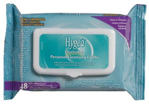 PDI HYGEA¨ FLUSHABLE PERSONAL CLEANSING CLOTHS Flushable Personal Cleansing Cloths, 5.5" x 7", 48/pk, 12 pk/cs
