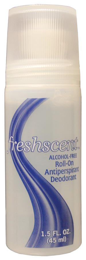 NEW WORLD IMPORTS FRESHSCENTª DEODORANTS Anti-Perspirant Roll-On Deodorant, 1.5 oz Clear Bottle, Alcohol Free, 96/cs