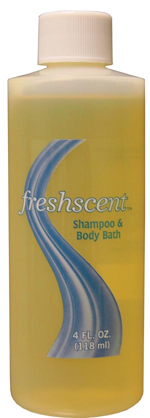NEW WORLD IMPORTS FRESHSCENTª SHAMPOOS & CONDITIONERS Shampoo & Body Bath, 4 oz, 60/cs