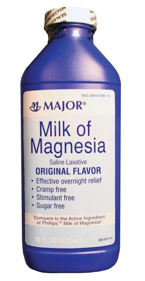 MAJOR Milk of Magnesia, 16 oz, NDC# 00904-0788-16