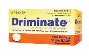 MAJOR Driminate, 50mg, Tablets, Compare to Dramamine