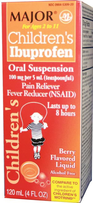 MAJOR Ibuprofen, Oral Suspension, Berry, 118mL, Compare to Motrin, NDC# 00904-5309-20