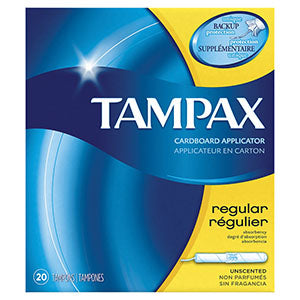 Tampax Tampons, Regular, 20/bx, 24bx/cs