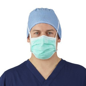 O&M HALYARD 28806 FLUIDSHIELD* LEVEL 1 Fog-Free Surgical Mask, SO SOFT* Lining, Ties, Green 50/Box