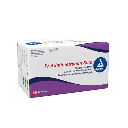 Dynarex IV Administration Set, Various Options, 50/Box