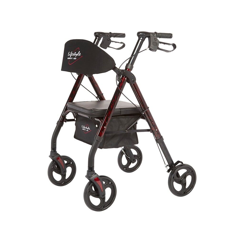 Rhythm Healthcare Royal Rollator 4 Wheel with Universal Height Adjustment, Various Colors