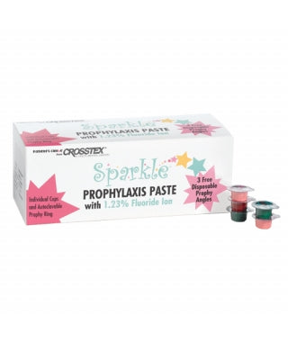 CROSSTEX SPARKLE PROPHY PASTE with Xylitol, Individual Cups, Various Options, 200/bx